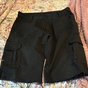 John Galt Black Cargo Shorts